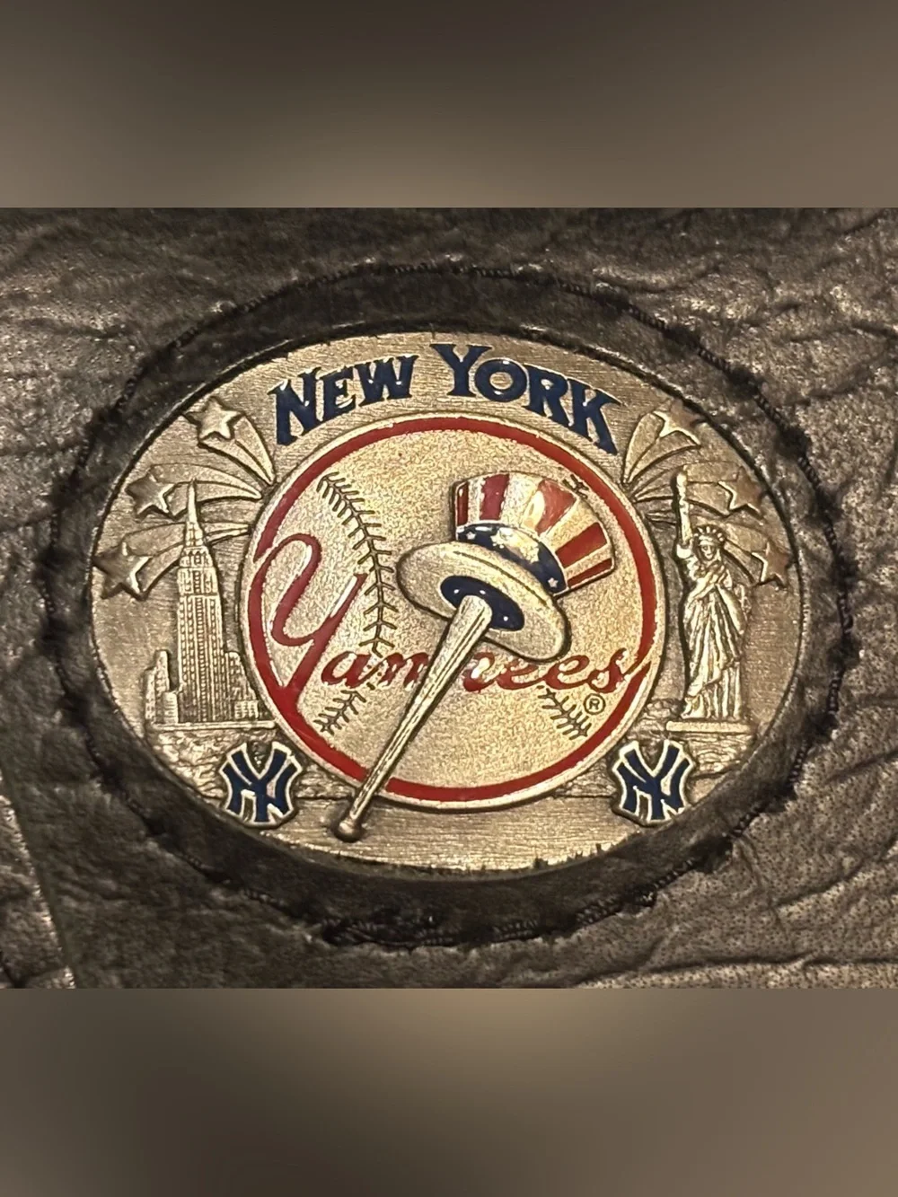 New York Yankees Genuine Leather Checkbook Cover MLB Baseball Wallet Holder